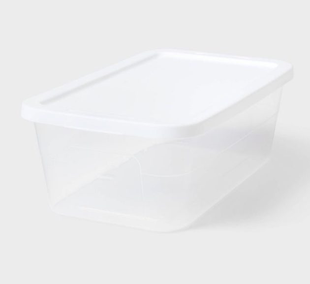 6qt Clear Storage Box White - Brightroom™